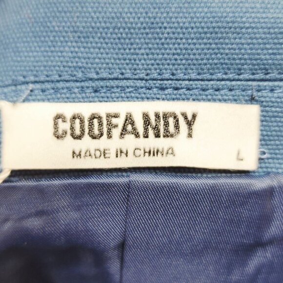 Coofandy Mens Blue Blazer Jacket Size L Button Closure - Picture 2 of 10